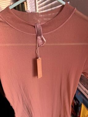 SKIMS Short Sleeve Bodysuit in Dusty Rose